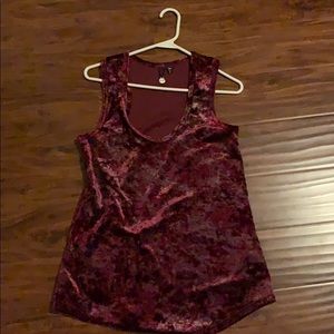 BKE Boutique Crushed plum velvet tank